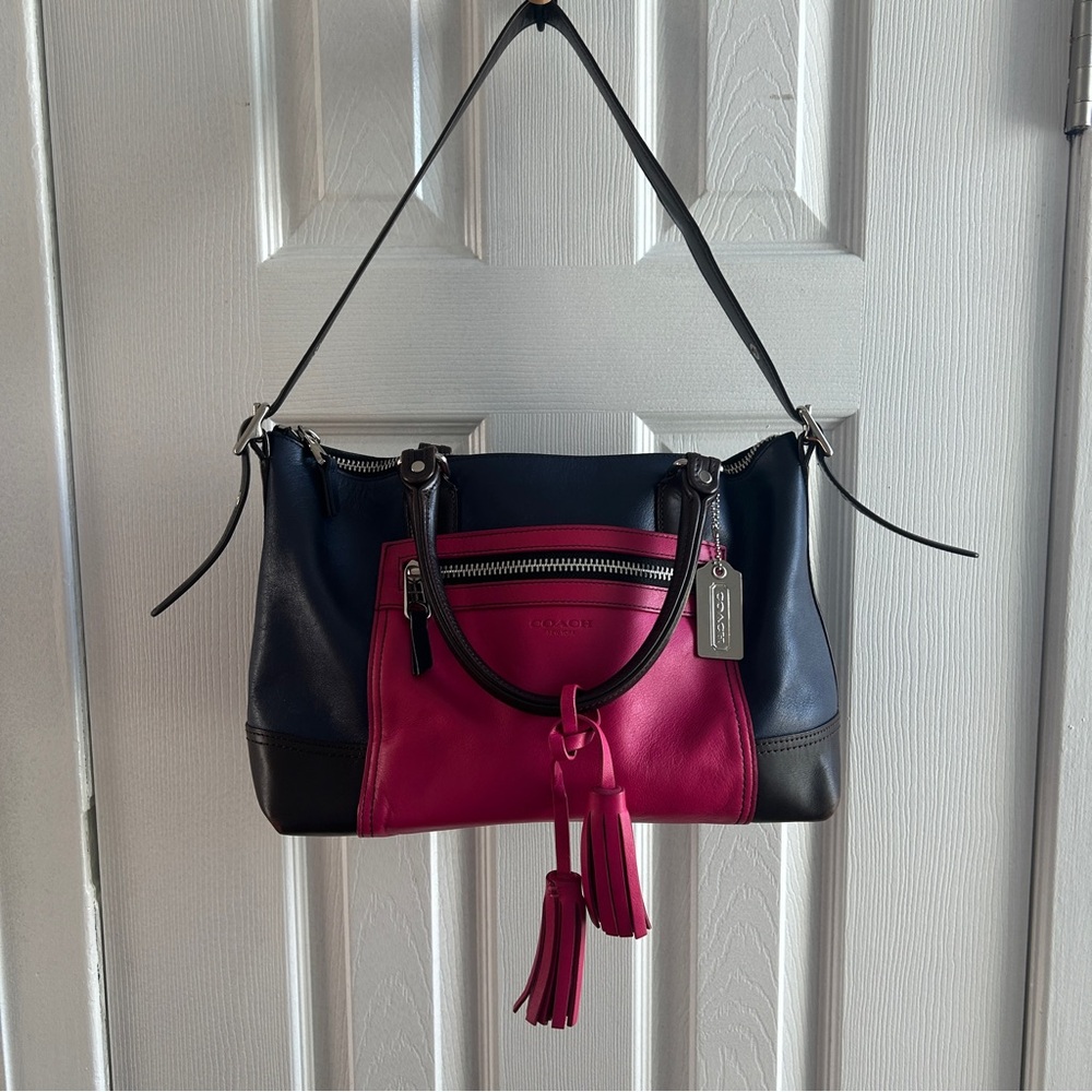 Coach 21134 Legacy Color Block Leather Molly Satchel Bag